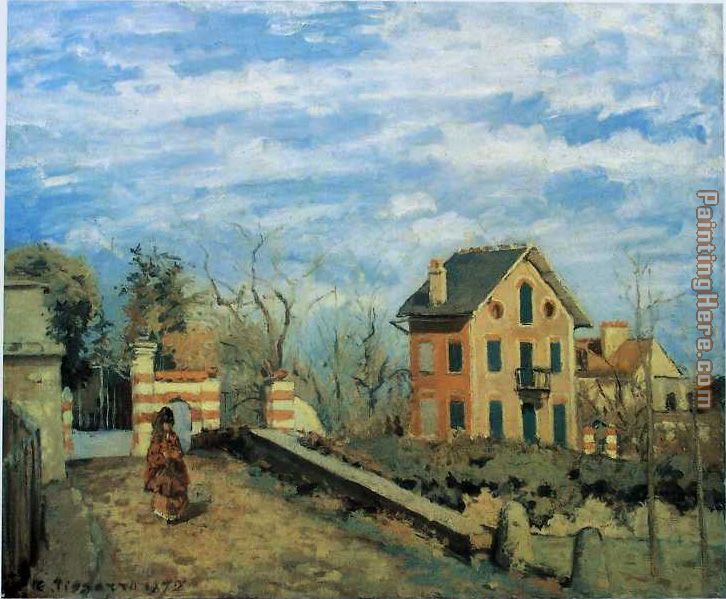 Village de Voisins 1872 painting - Camille Pissarro Village de Voisins 1872 art painting